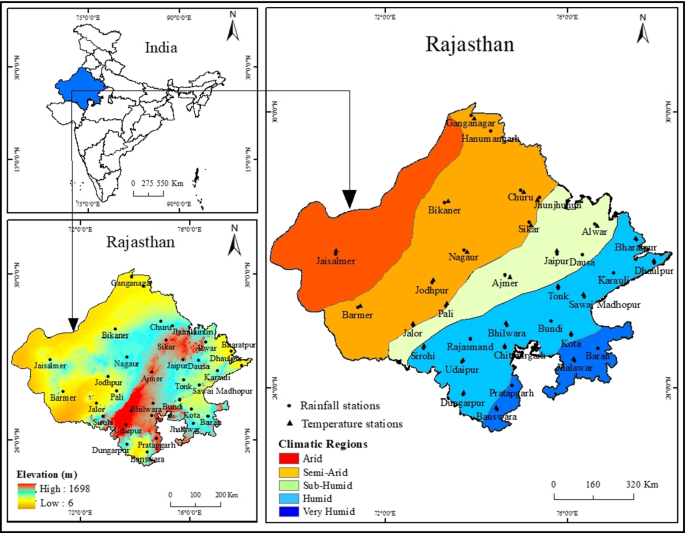 Map of Rajasthan - Bhu Naksha Rajasthan State, Districts Information and Facts